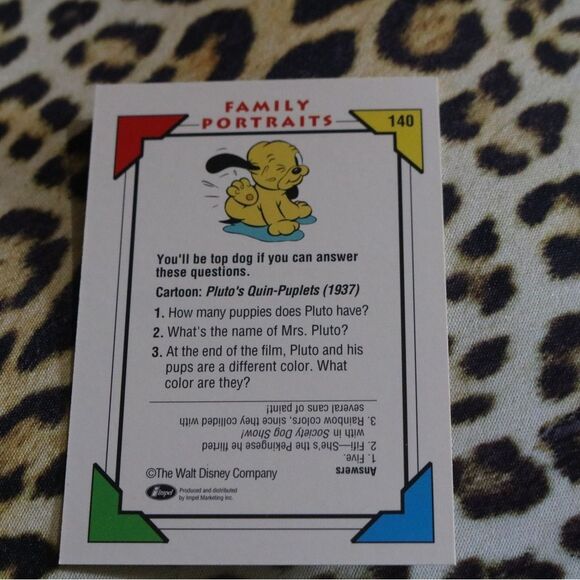 FP Pluto's Quin-Puplets #140 Disney Card - Picture 2 of 2